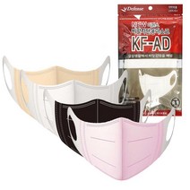 국산 비말 차단 마스크 KF-AD 귀 편한 안아픈 마스크 핑크 베이지 마스크 중형 5매입, KF-AD 블랙