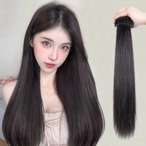 엔템 인모 긴머리가발 부분 정수리 가발 3p, 웨이브붙임머리3p-브라운블랙-45