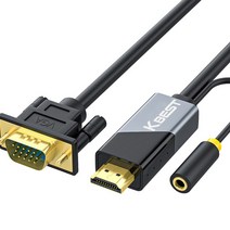 HDMI TO VGA RGB 케이블(오디오 포트지원), 2m