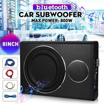800w 8quot bluetooth car 증폭기서브우퍼 자동차 오디오 슬림 언더 시트 액티브 서브우퍼 베이스 스피커 auto woofer music player, 없음