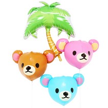 라지쉐잎 리락쿠마3D 곰돌이 헬륨풍선 택배배송, 핑크