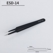 공구 스테인레스 스틸 ESD 정밀 핀셋 키트 수리 도구 모델 제작 벤딩 수동, 05 1pcs_01 Black