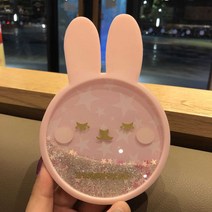 스타벅스 머그컵 텀블러 2022 귀여운 토끼 도토리 여우 마크 유리빨대 캐릭터, 크림토끼귀걸이컵받침