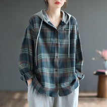 (신상출시)여름가을 여성 캐주얼 후드 셔츠 2023 루즈핏 얇은