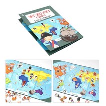 세계지도자석퍼즐 4살 마그네틱북 동물교구 발달퍼즐 유아장난감 EQ 창의력, 1개