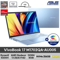 ASUS 비보북 M1702QA-AU005 라이젠5 5600H 17.3인치 FHD 180도힌지 (WIN11 변경), 24GB, 512GB