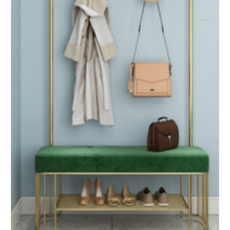 현관벤치 원룸 옷걸이형 벤치 소파 의자, 그린120