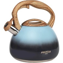 POLIVIAR 스텐 휘슬 인덕션 주전자 2.5L, 블랙