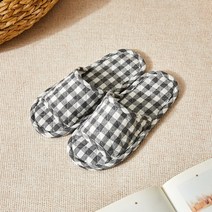 모던하우스 빨아쓰는 폭신 퀼팅 체크 슬리퍼 그레이 M