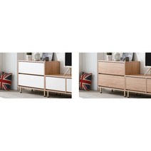 1500 와이드 2단 서랍장 다용도수납장 엔틱서랍장 악세사리장 모던 옷수납, 그레이화이트