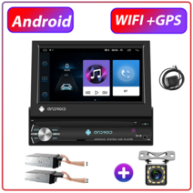 podofo 1 din 자동차 라디오 7quot hd 철회 가능한 스크린 오디오 스테레오 멀티미디어 mp5 플레이어 블루투스 autoradio 미러 링크 테이프 레코더, 협력사, GPS 와이파이 12 주도