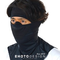 이호토 여름 오픈바라클라바 어드벤스 쿨 냉감 자외선차단 낚시 골프 바이크 오토바이, 블랙
