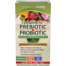 Olympian Labs Complete Prebiotic Probiotic 250억 30 채식주의자