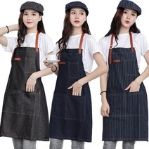 센스팟 카페 바리스타 데님 앞치마, 1개, 군청단색
