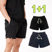 더폴그라운드 기능성 쇼츠반바지 남여공용 여름 시원한 통풍 데일리 트레이닝팬츠 1+1