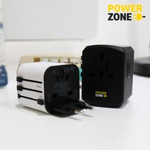 파워존 트래블 어댑터 여행용멀티탭 USB 4포트 해외 멀티플러그, 트래블 어댑터 USB-C 3.4A, 블랙/블랙