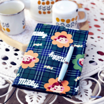 불렛저널 패브릭다이어리 노트형 A6 귀여운 일기장, 그린 A6 무지다이어리