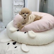 펫니멀리즘 강아지 방석 대형견 쿠션 원형 침대, 베이지(S)