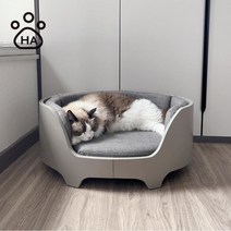 나무 강아지쇼파 럭셔리 디자인 침대 애완동물 야옹이 푹신한 패브릭 방석, 나무색