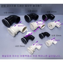 (내경 20mm) LESSO FY 산킹 파이프용 드레인 벌크헤드 엘보우형 (스트레이너 벌크헤드), 블랙
