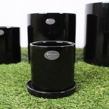 하모화분 원형 화분 8cm, 유광 블랙BH0808YB 4개세트