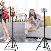 3단 카메라거치대 스마트폰촬영장비 방송용 고프로삼각대 스마트폰삼각대 높이 0.7~2.1m, 2.1m 삼각대