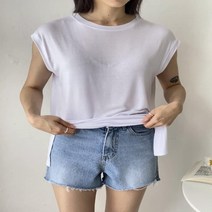 옷자락 [옷자락] 여자 여름 4컬러 라운드넥 망고 나시