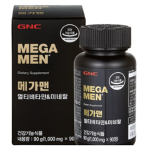GNC 메가맨 멀티비타민 앤 미네랄 90g, 3개, 90정