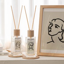 개업 이사 집들이 (선물 포장) 고급 인테리어 모먼트 마티스 드로잉 디퓨저 우드 160ml, 나디아(불투명), 린넨 샌달우드 (Musk Woody)