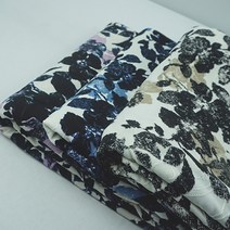 원단대장 원단 프린트 나뭇잎무늬 폴리스판 자가드 패턴 스판 봄 여름 의류용, 선택-2(카키색)