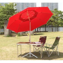 1단 직사각파라솔 240cm 받침대 별도, 레드