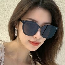 남자 여자 오버사이즈 동글이 뿔테 플랫 선글라스