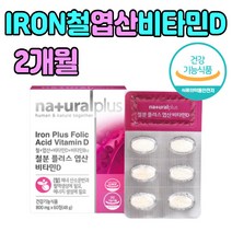 엽산 + 철분 + 비타민D 한번에 먹는 정 환 타입 건강 기능 식품 블루베리 농축액 아미노산 혼합분말 식 약처인증 타블릿