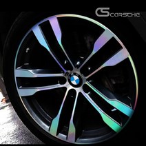 [카르쉐] BMW X6 20인치 휠 홀로그램 스티커 카본 휠스티커 프로텍터 20인치, C_ 무광카본블랙