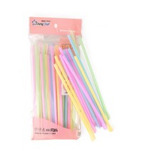 슬러시 빨대 파스텔 50P 플라스틱 일회용 커피 긴 아이스크림 카페 20.5cmx5mm 주름빨대 빨대 일자빨대 파티빨대 컬