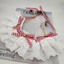 인식표 네임텍 강아지등록 반려동물칩 레이스 개 두건 프린트 소프트 칼라 드레스 애완 동물 네커치프 용품 고양이 스카프 꽃 리본 치와와 강아지 새끼 목줄, [03] M-25cm string20cm, [07] 7