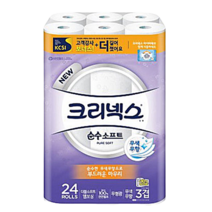 크리넥스 NEW 순수소프트 3겹 24롤 티슈 롤화장지
