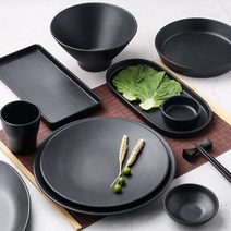 메탈블랙 멜라민 그릇 식기 접시 업소용 식당, 26-메탈 타원접시 1호, 1개
