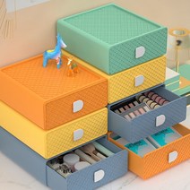 미니 서랍 플라스틱 서랍장 칸막이 정리함 데스크 책상 사무실 수납함, 오렌지