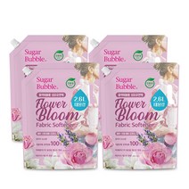 슈가버블 친환경 섬유유연제 플라워블룸 리필, 4개, 2.6L