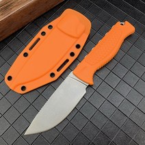 bps나이프 사냥꾼 고정 블레이드 칼 . BM 나이프 생존 야외 스트레이트 캠핑 도구 칼집 Santoprene 핸들, [01]  Orange, 1개