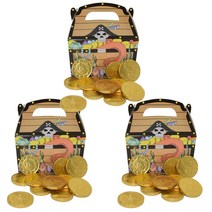 독일직구 밀크 초콜릿 만든 100g 금화 3배와 마분지로 만든 해적 보물박스 3배는 동반자로 아이들의 생일에 아이디얼(금화 3배+해적박스 3배), 상세참조, 수량