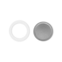Bialetti 비알레띠 에스프레소 Spare Part 2 컵 Aluminium Silicone Gasket 필터 선물