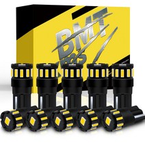 BMTxms-12V T10 LED 조명 W5W 전구 아주 밝은 Canbus 오류 없음 자동차 인테리어 주차 위치 사이드 마커 램프 10 개, 01 White