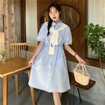 빅사이즈 통통mm 프렌치 컬러 골프 셔츠 테니스 넥 케이프 원피스 여 스트링 스몰 스커트