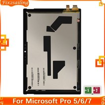 전기 자전거 디스플레이 LCD Surface Pro 5 6 1796 7 1866 LP123WQ1(SP)(A2) 용 터치 스크린 디지타이저 어셈블리 교체, Pro 6 보드 포함