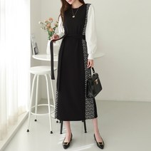 시크루즈 휴프 나염 배색 스트랩set 롱 원피스_BDOE472