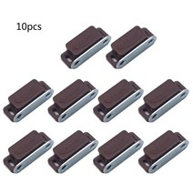10pcs 미니 플라스틱 캐비닛 래치 도어 셔터 스토퍼 스토퍼 댐퍼 홈 부엌 가구 하드웨어, 갈색