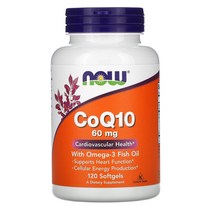 Now Foods 오메가3 피쉬 오일이 함유된 CoQ10 60mg 120 소프트젤