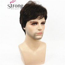 Strongbeauty 짧은 은색 회색 가발 망 짧은 합성 머리 가발 색상, 6 Chestnut Brown_3